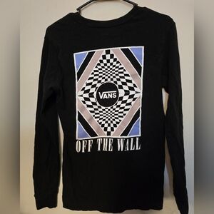 Vans Black Long Sleeve Graphic Tee | sz XS